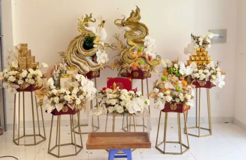 MÂM QUẢ TONE XANH LÀN GIÓ MỚI TRONG NGHI THỨC CƯỚI HỎI