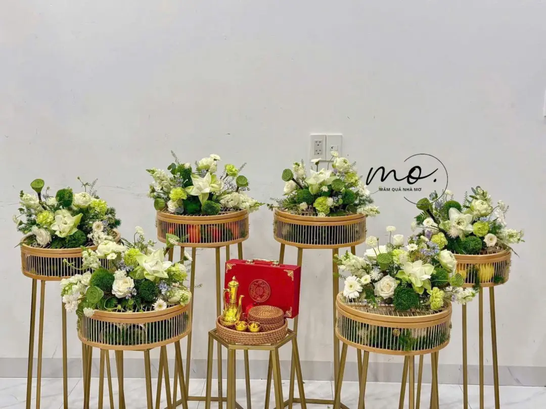 MÂM QUẢ TONE XANH LÀN GIÓ MỚI TRONG NGHI THỨC CƯỚI HỎI