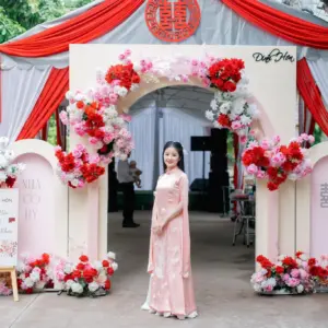 Trọn gói gia tiên tone đỏ hồng siêu đẹp