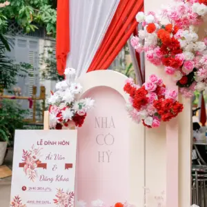 Trọn gói gia tiên tone đỏ hồng siêu đẹp