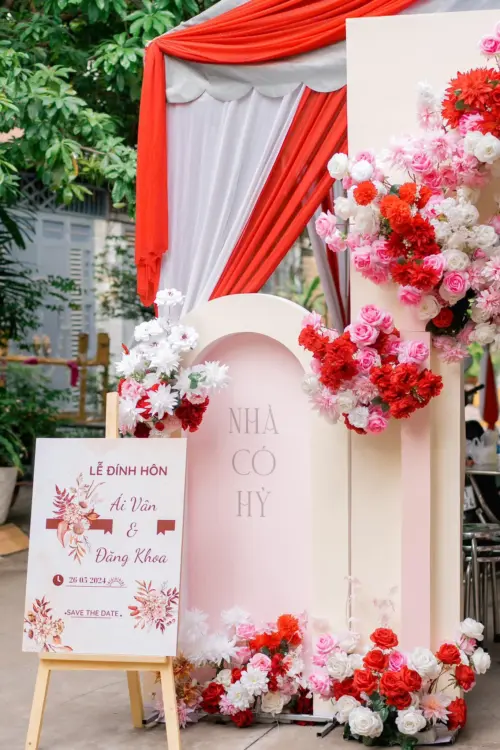 Trọn gói gia tiên tone đỏ hồng siêu đẹp
