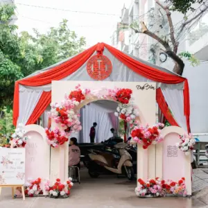 Trọn gói gia tiên tone đỏ hồng siêu đẹp