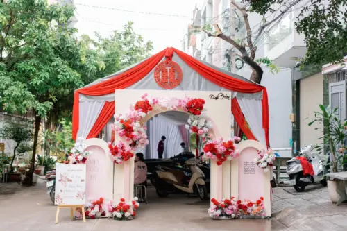 Trọn gói gia tiên tone đỏ hồng siêu đẹp