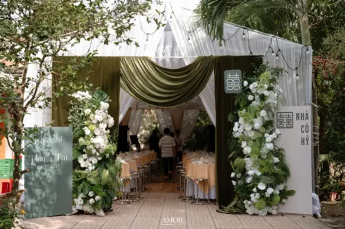 Decor truyền thống tone xanh lá