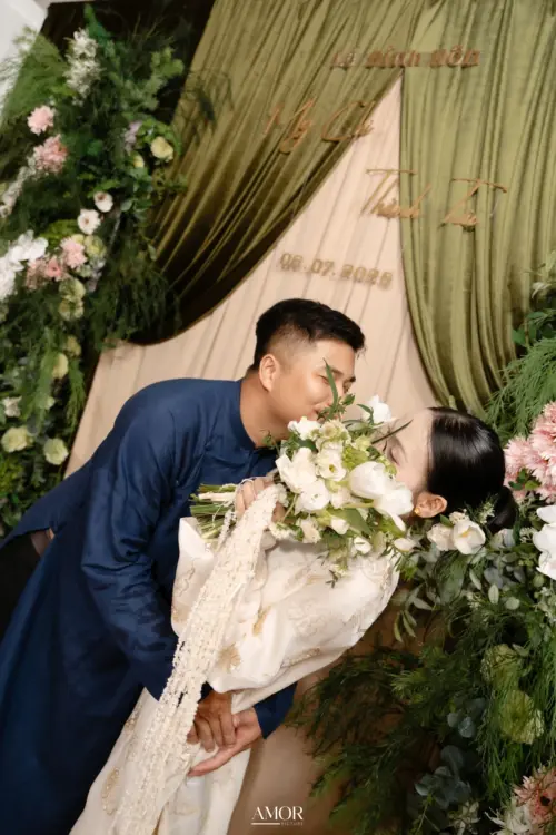 Decor truyền thống tone xanh lá