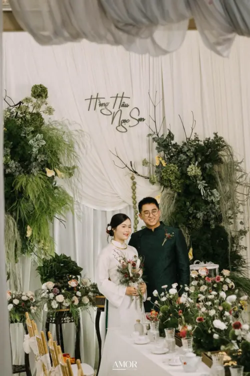 Combo decor gia tiên tone xanh kem siêu xinh