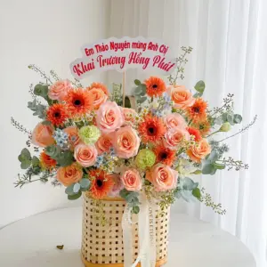 Tổng hợp các mẫu giỏ hoa tươi chúc mừng