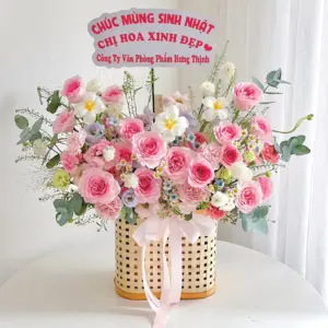 Tổng hợp các mẫu giỏ hoa tươi chúc mừng