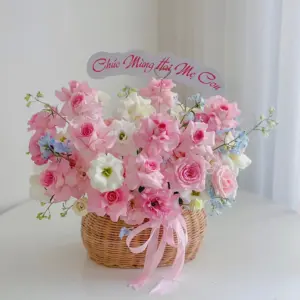 Tổng hợp các mẫu giỏ hoa tươi chúc mừng