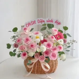 Tổng hợp các mẫu giỏ hoa tươi chúc mừng