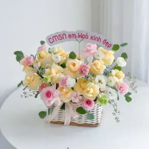 Tổng hợp các mẫu giỏ hoa tươi chúc mừng