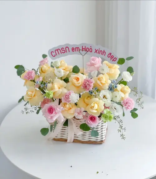 Tổng hợp các mẫu giỏ hoa tươi chúc mừng