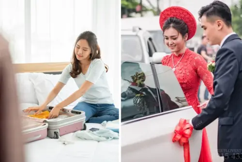 Ai là người nên cầm vali cho cô dâu về nhà chồng? 