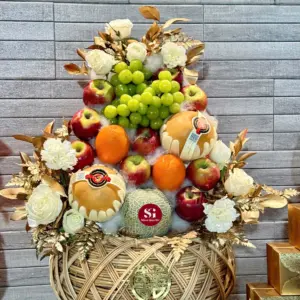 Set 6 mâm rồng phụng dát vàng