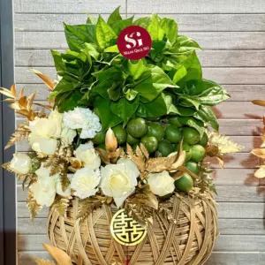 Set 6 mâm rồng phụng dát vàng