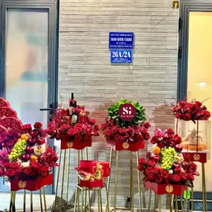 Tráp cưới tone đỏ