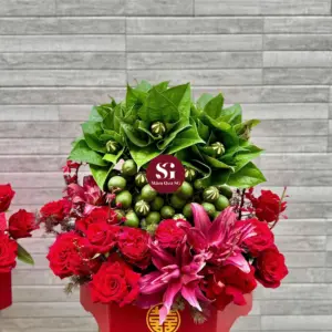 Set 6 mâm rồng phụng dát vàng