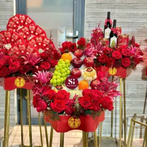 Set 6 mâm rồng phụng dát vàng