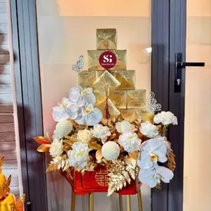 Set 6 mâm rồng phụng dát vàng