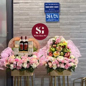 Combo dạm ngõ trà rươu+ trái cây tone hồng xinh xắn