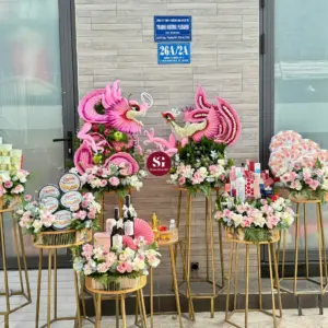 Set 7 mâm rồng phụng tone hồng CN13