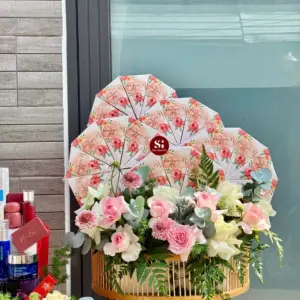 Set 7 mâm rồng phụng tone hồng CN13